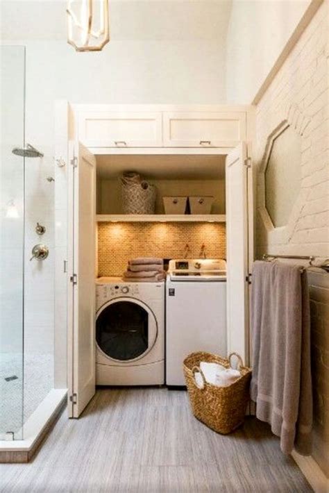 The washing machine becomes one unit with the sink area. Laundry Nook Ideas We LOVE | Laundry room layouts, Laundry ...