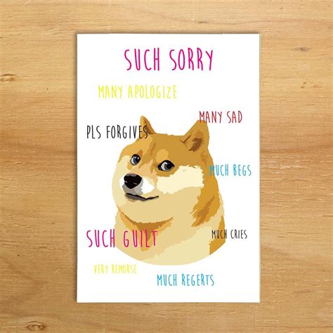 Cute Dog Funny Im Sorry Card Funny Doge Meme Card Funny Etsy