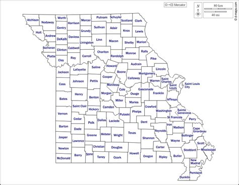 Missouri Free Map Free Blank Map Free Outline Map Free Base Map