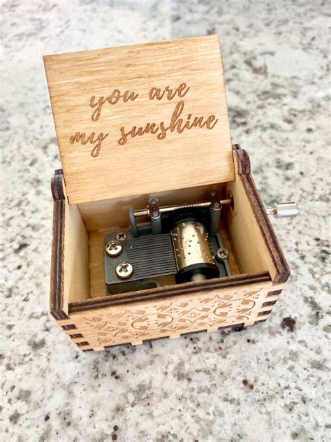 Personalized Music Box You Are My Sunshine Wind Up Crank Etsy
