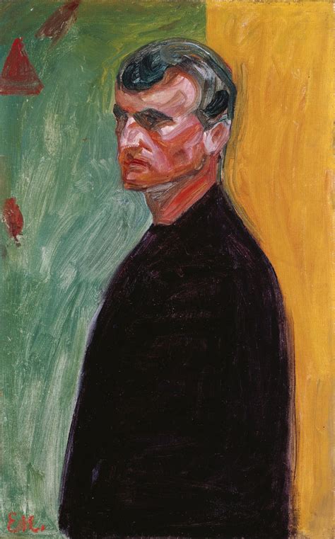 Edvard Munch Self Portrait Against Two Coloured Background 1904