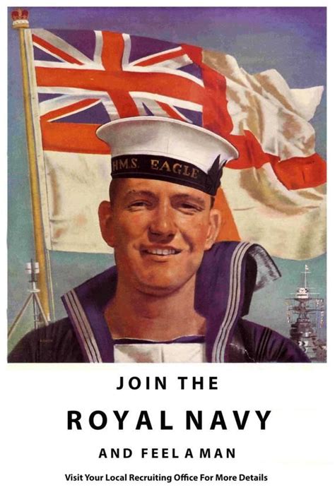 Reprint Of A 1960s British Royal Navy Recruiting Poster Join The