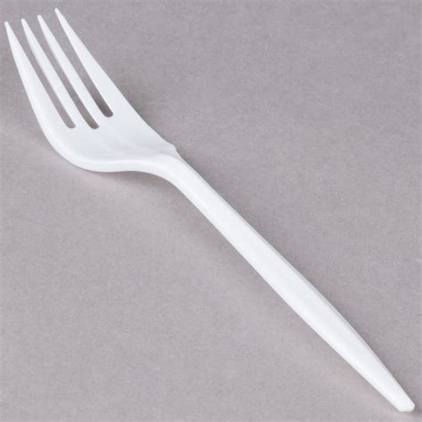 Choice Individually Wrapped Medium Weight White Plastic Fork 100pack