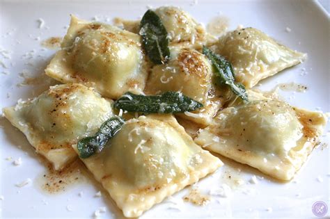 Luscious Homemade Spinach And Ricotta Ravioli W Sage Brown Butter