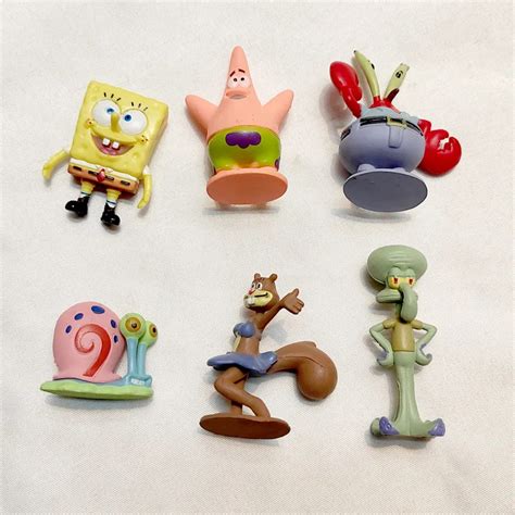 6pcs Spongebob Squarepants Figure Bob Crab Boss Patrick Star Action Figures Patrick Star Anime