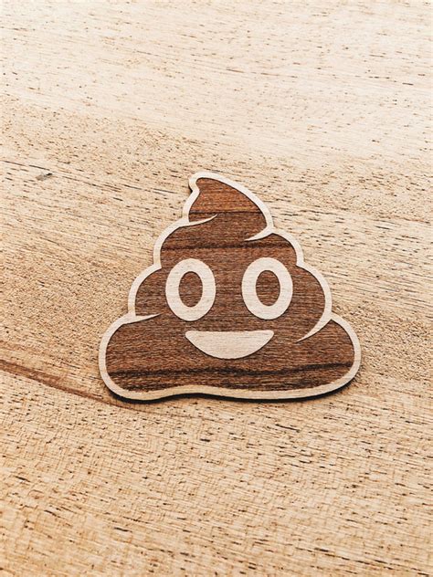 Poop Emoji Wooden Sticker Pack Laptop Decals Vinyl Stickers Wooden
