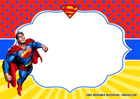 Free Superhero Superman Birthday Invitation Templates Superman