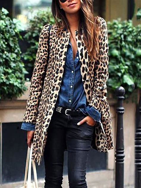 Plus Size Women Leopard Winter Warm Coat Noracora