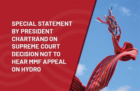 Special Statement By President Chartrand On Supreme Court Decision Not