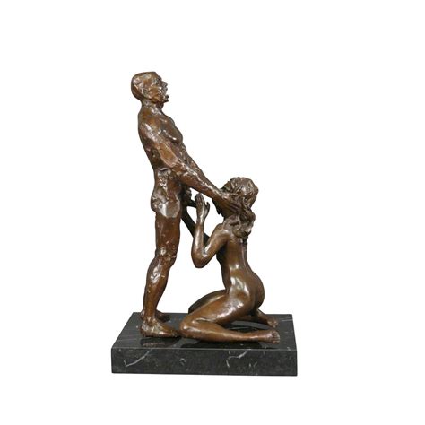 Sculpture Bronze Rotique Une Femme Et Un Homme