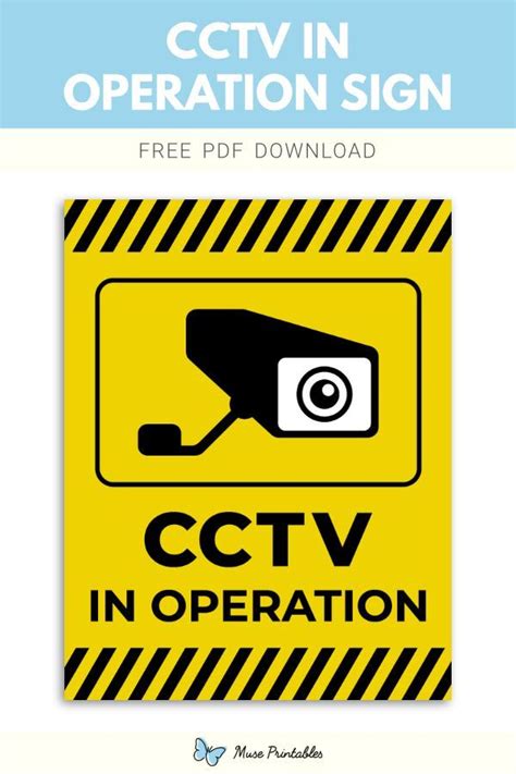 Printable Cctv In Operation Sign Template Printable Signs Signs