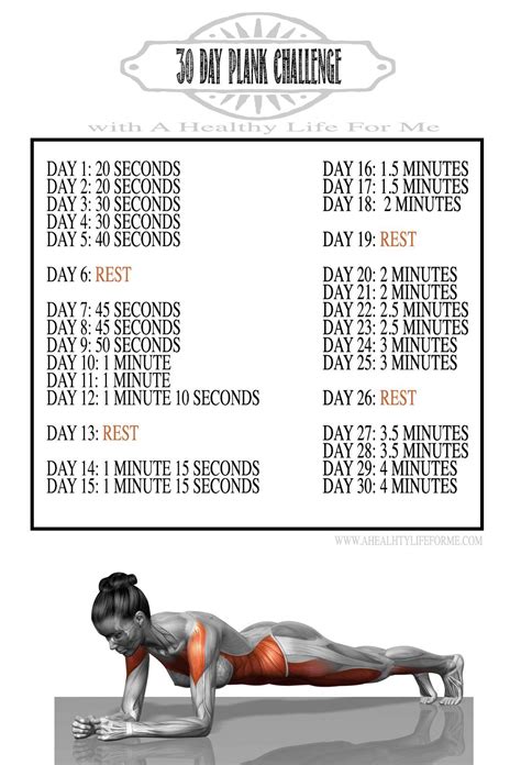 day plank challenge  healthy life