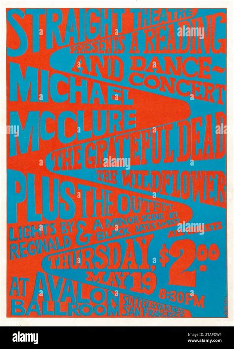 Grateful Dead 1966 First Ever Avalon Ballroom Concert Poster Also