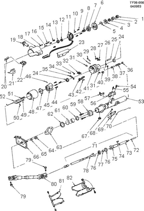 Exploded View For The 1985 Chevrolet Corvette Telescopic Steering