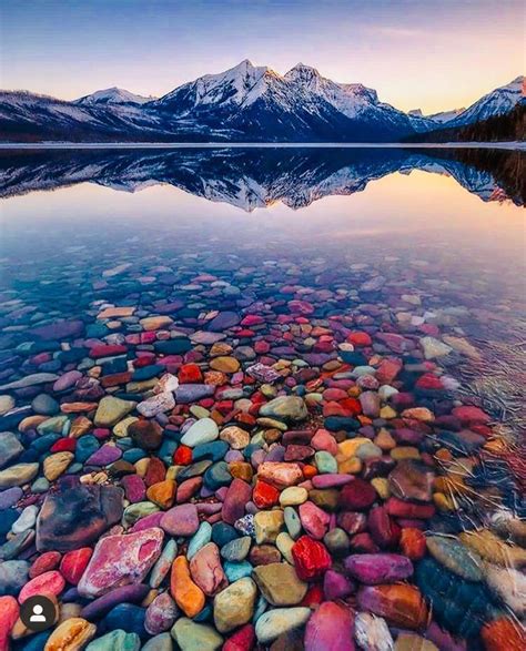 The Colorful Pebbles Of Lake Mcdonald In Glacier National Park