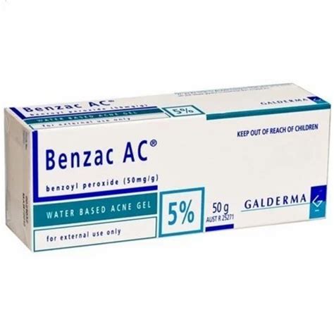 Galderma Finished Product Benzac Ac 5 Gel Packaging Size 50 G Dose