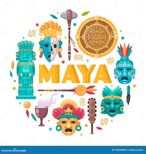 Maya Civilization Concept Stock Vector Illustration Of Elements