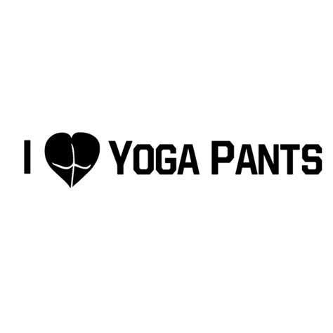 yfd sticker i love yoga pants vinyl decal i heart yoga pants car decal window decal