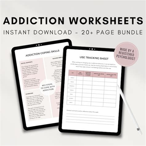 Worksheets For Substance Use Counselor Etsy