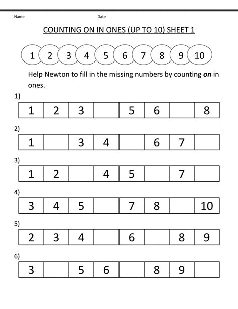 Print Homework Sheets Counting 1 10 Printable Shelter Counting