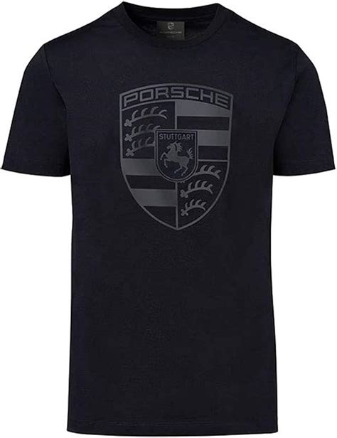 Porsche Black Crest Mens T Shirt Clothing