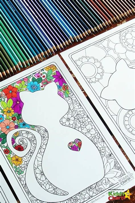 Free Cat Mindful Coloring Pages For Kids And Adults Kiddycharts