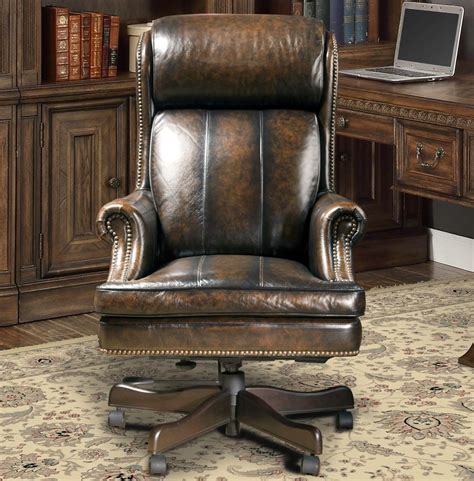 Not all leather chairs are expensive. Prestige Antiqued Brown Top Grain Genuine Leather Office ...