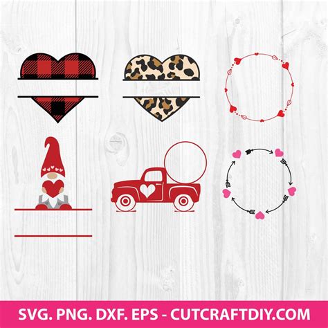Heart Svg Bundle Monogram Svg Valentines Day Svg Love Svg