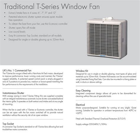 Ventaxia T Series 12 Inch Window Extract Fan Tx12ww