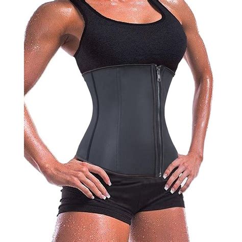 Women Latex Waist Trainer Body Shaper Women Corsets Zipperandhooks Hot