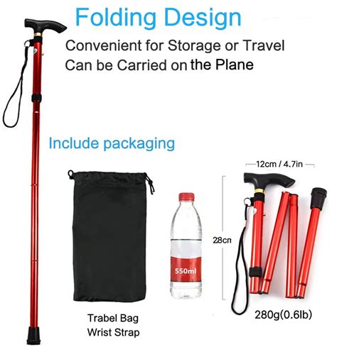 Walking Stickcanesfoldable Collapsable Cane Hiking Pole Height