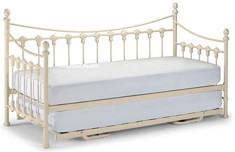 Varcelle White Metal Day Bed With Trundle Sleepland Beds