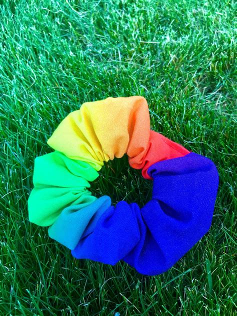 Rainbow Pride Scrunchies Hair Ties Ts For Her Handmade Hair