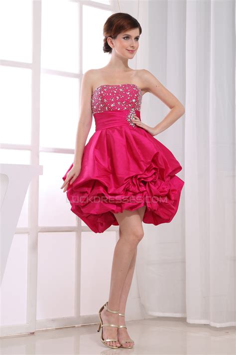 Taffeta Soft Sweetheart Ball Gown Shortmini Promformal Evening Dresses 02021271