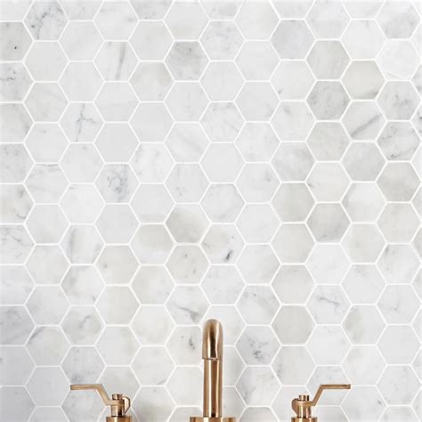 Ivy Hill Tile Hexagon White Carrera 12 In X 12 In X 8 Mm Floor And