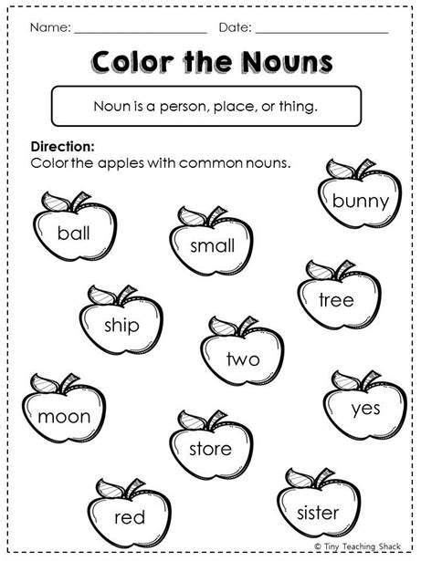 Noun Worksheets For Grade 1 With Answers Pdf Ruby Whites English