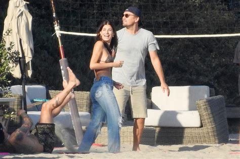 leonardo dicaprio and girlfriend camila morrone hit the beach to play volleyball leonardo