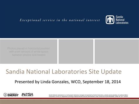 Ppt Sandia National Laboratories Site Update Powerpoint Presentation