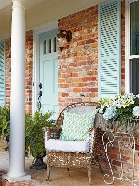 Medium gray house with dark turquoise door i kind of love this. Blue door and shutters | {Curb Appeal} | Pinterest | Turquoise, Blue doors and Front porches