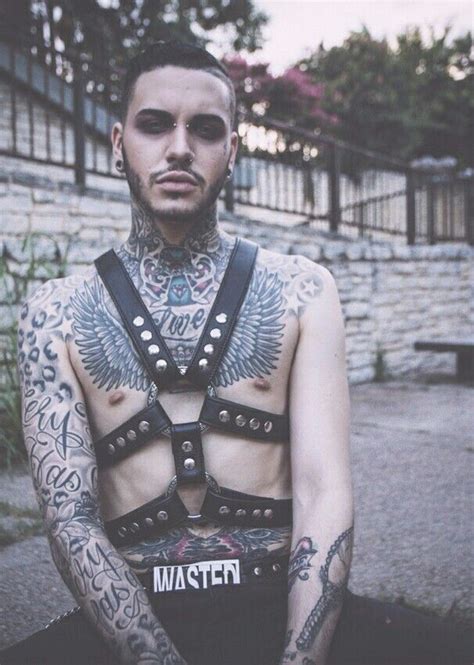 Pin By Alyssa Theprettyslaygothgirl On Pierced Men Leather Harness