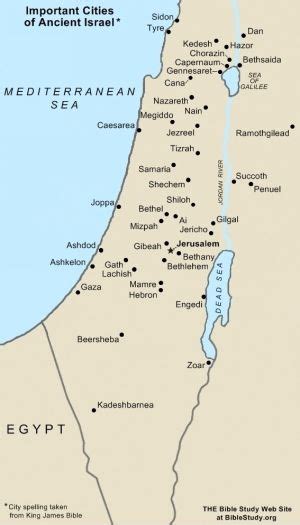 Important Cities Of Ancient Israel Map Ancient Israel Map Ancient