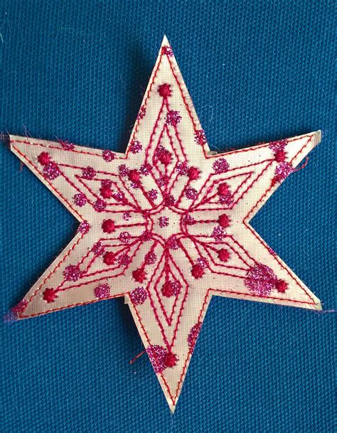 Easy Instructions For An Embroidered Star Decoration With Free