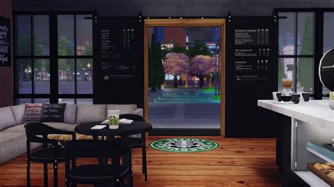 Starbucks Coffee Shop Lot Furnished Dreamteamsims