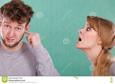 Aggressive Woman Yelling On Man Stock Image Image Of Betrayed