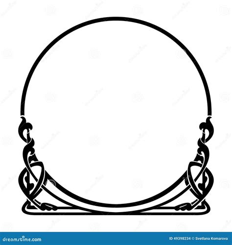 Round Decorative Frame In The Art Nouveau Style Stock Vector Image