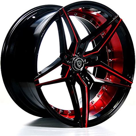 Buy Marquee MQ 3259 19 Inch Staggered Rims Set Of 4 Black And Red