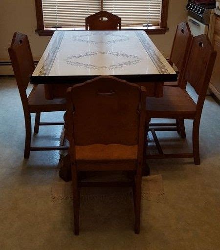 Circa 1941 Vintage Metal Top Kitchen Table With Extension On One End