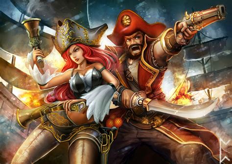 Miss Fortune And Gangplank Artwork The Battle At Bilgewater