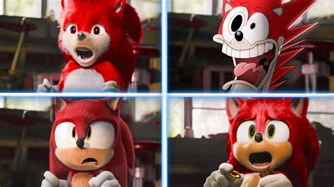 Sonic The Hedgehog And Other Animated Characters Are Shown In Four