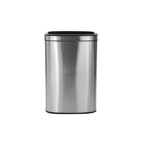 Alpine Industries Alp470 Stainless Steel Slim Open Trash Can Brushed
